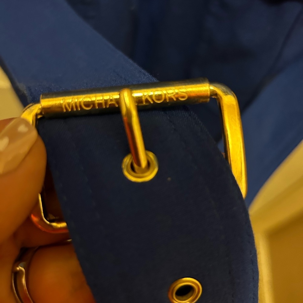 Michael Kors Blue Belted Zippered Dress Sz S - Picture 12 of 14